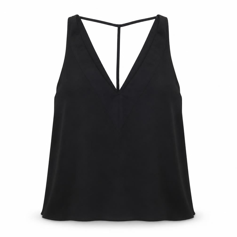 River Island Women’s Black Size 8 V-Neck Camisole Tank Top
