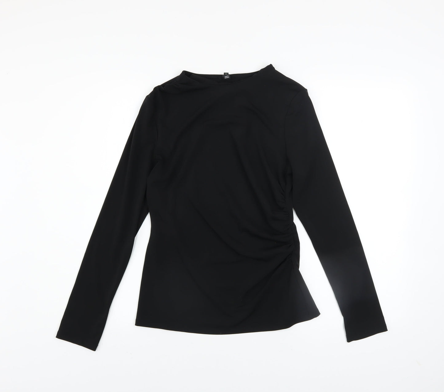 River Island Women's Black Long Sleeve Slim Fit Jersey Blouse Size 10