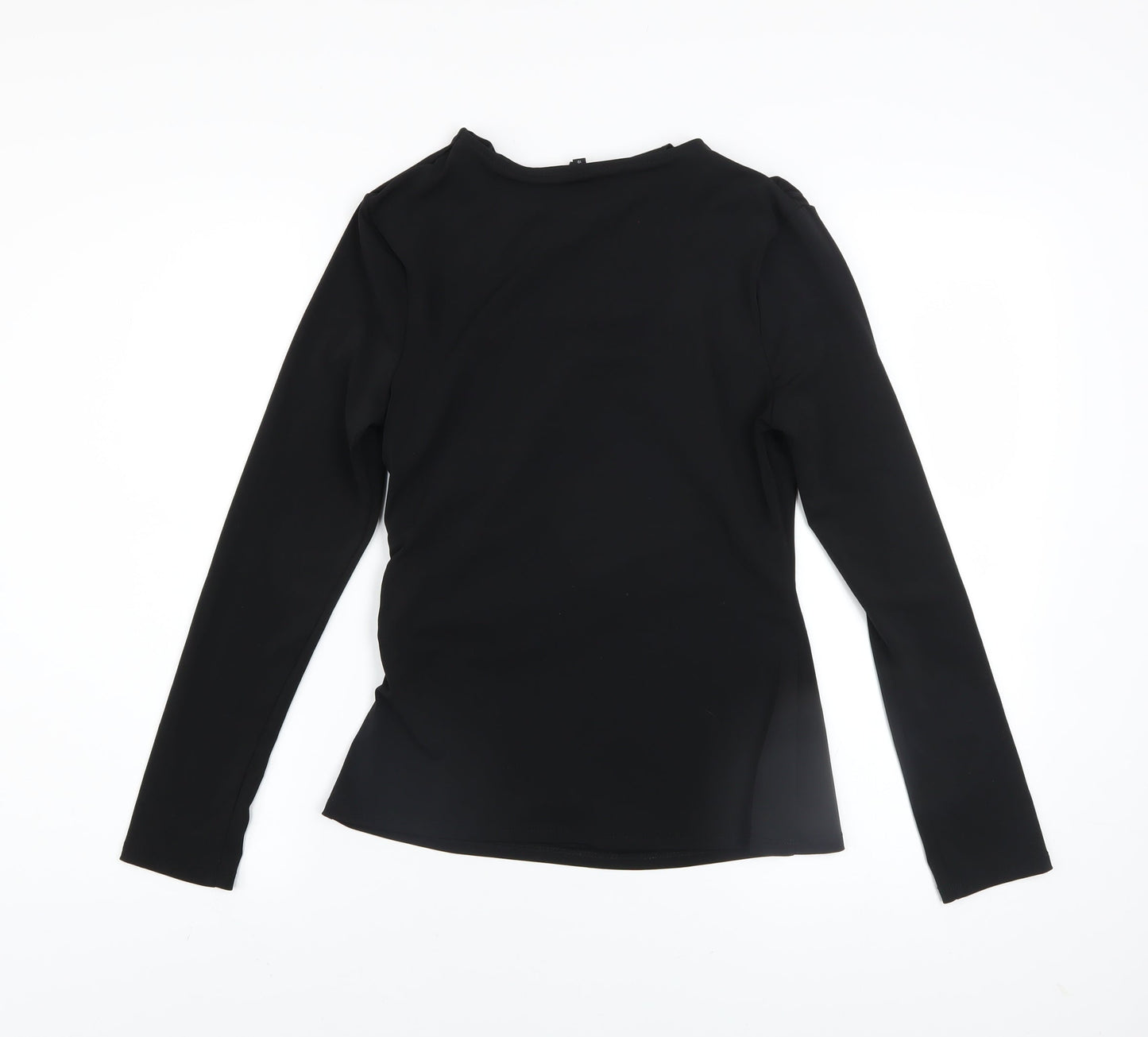 River Island Women's Black Long Sleeve Slim Fit Jersey Blouse Size 10