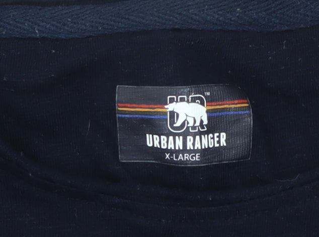 Urban Ranger Men's Blue XL Crew Neck Cotton T-Shirt