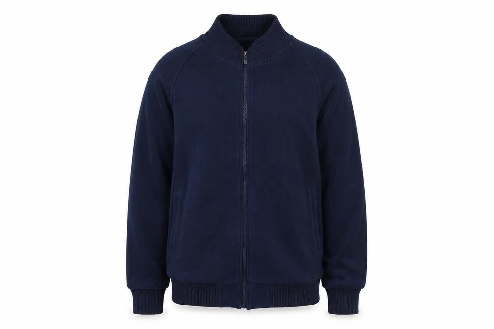 Dunnes Men’s Blue Fleece Bomber Jacket L Full Zip Casual