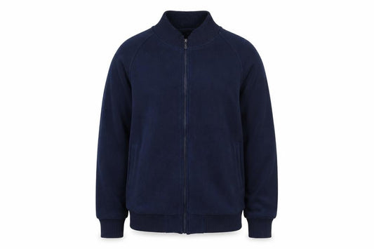 Dunnes Men’s Blue Fleece Bomber Jacket L Full Zip Casual