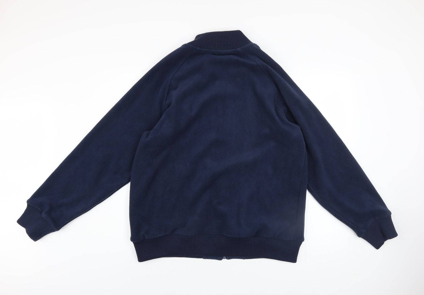 Dunnes Men’s Blue Fleece Bomber Jacket L Full Zip Casual