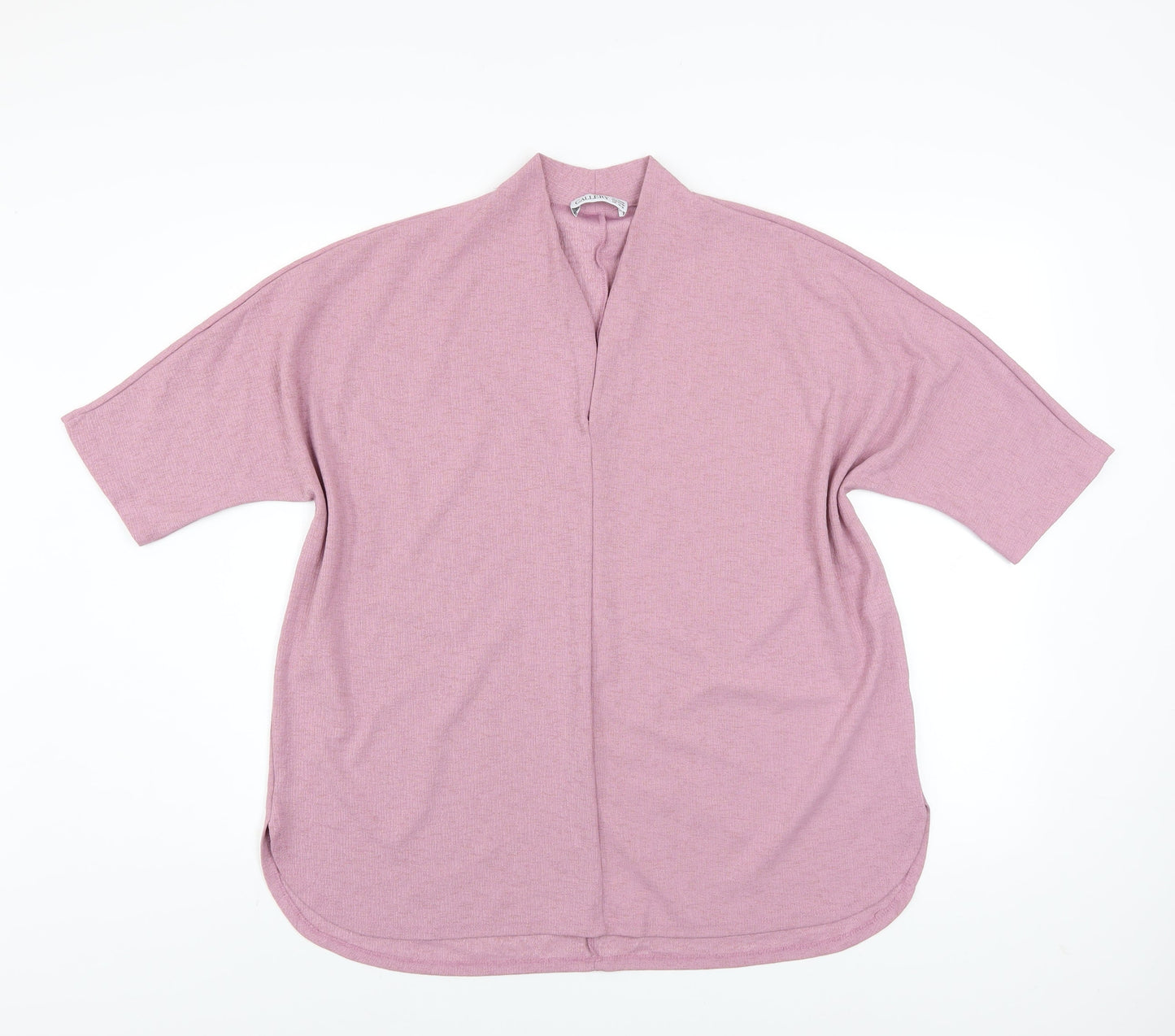 Gallery Women Pink Knit Kimono Sleeve Blouse UK Large