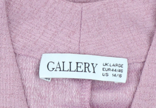 Gallery Women Pink Knit Kimono Sleeve Blouse UK Large