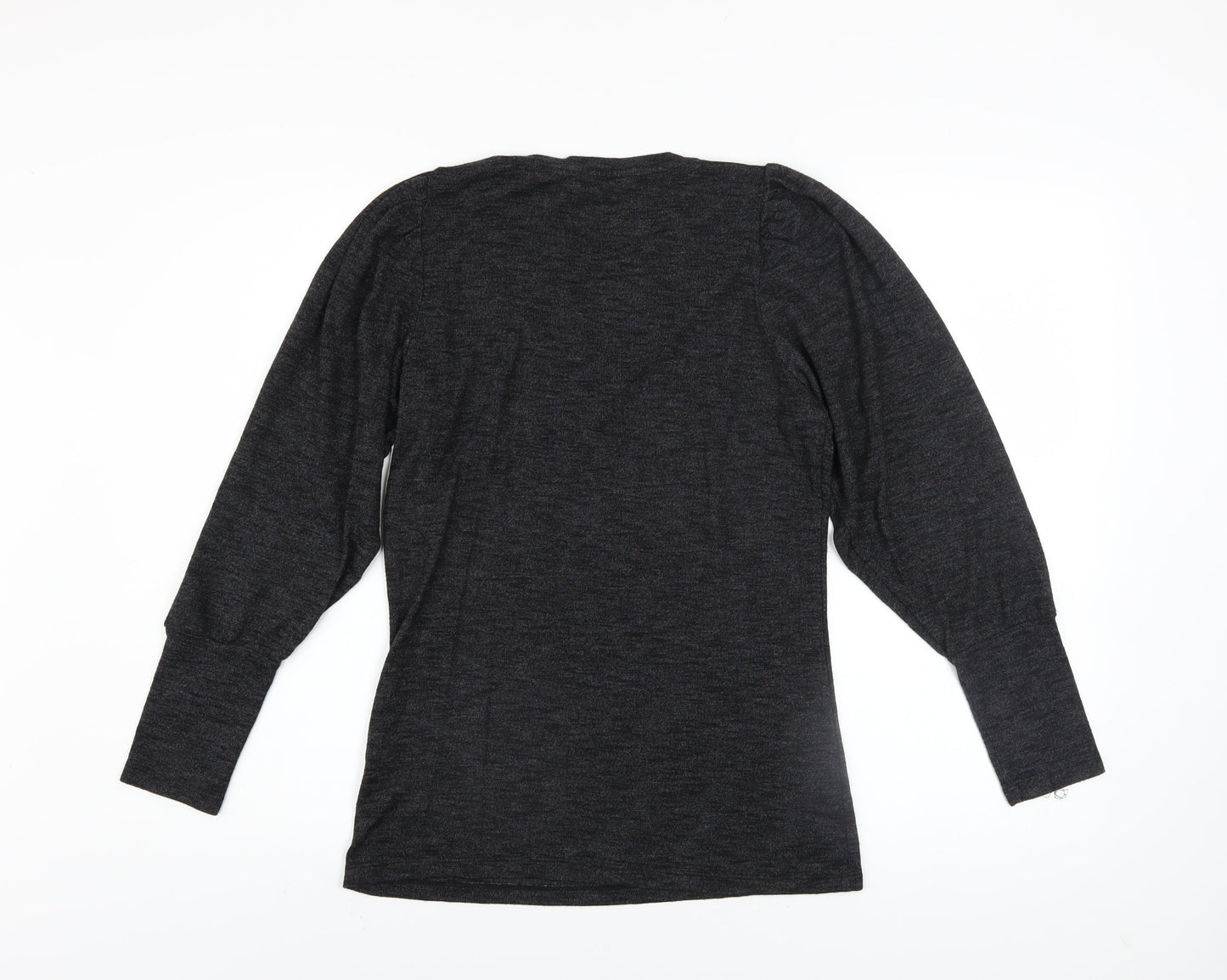 Dorothy Perkins Women Grey Floral Embroidered Pullover Jumper UK 10