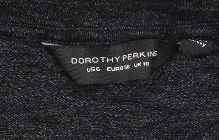 Dorothy Perkins Women Grey Floral Embroidered Pullover Jumper UK 10