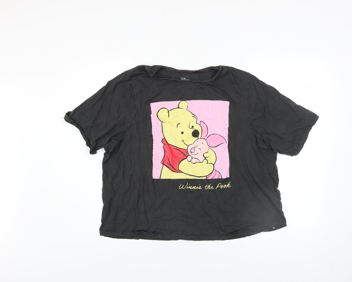 Disney Women’s Black Winnie the Pooh T-Shirt XL Relaxed Fit Cotton