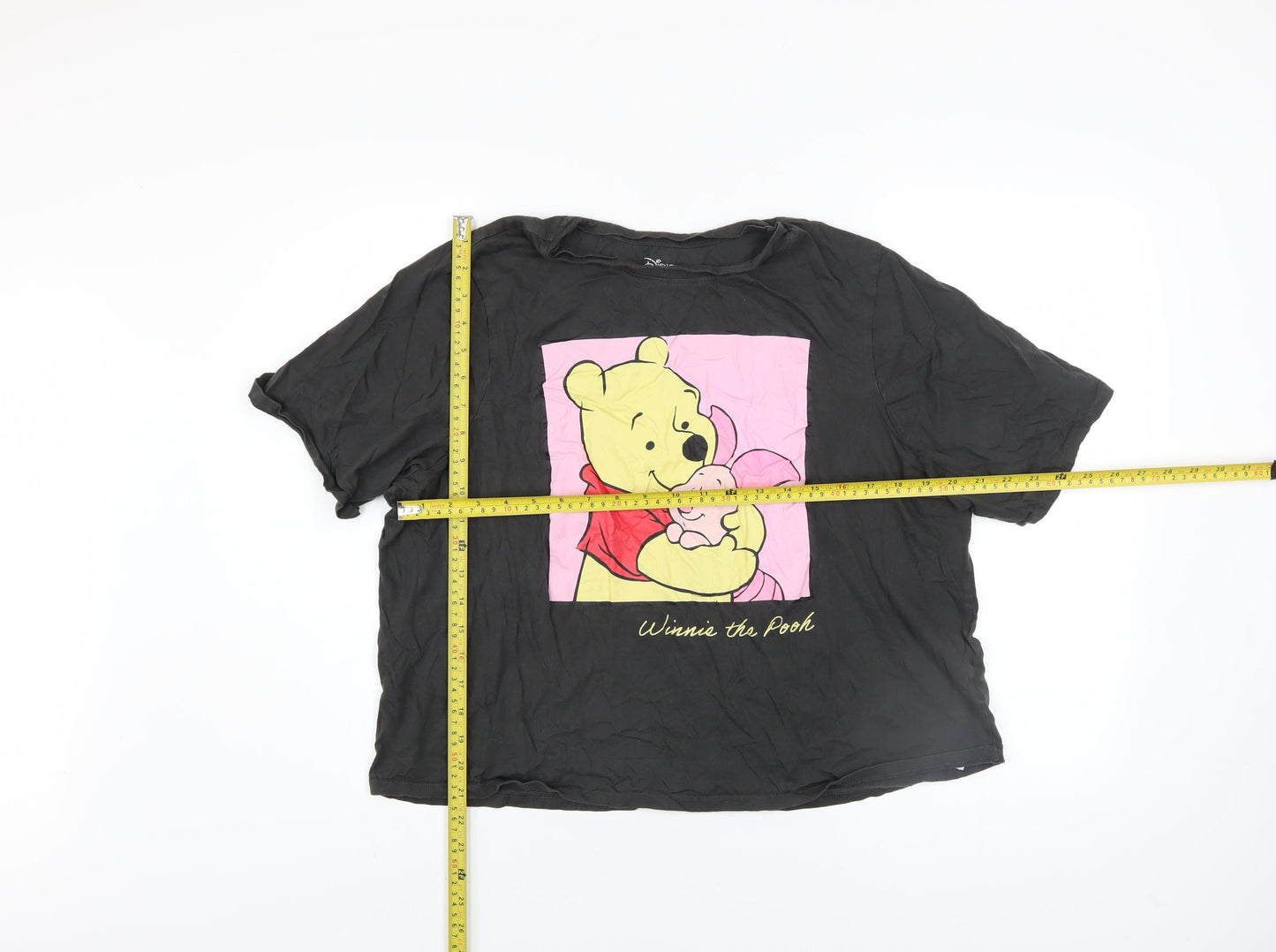 Disney Women’s Black Winnie the Pooh T-Shirt XL Relaxed Fit Cotton
