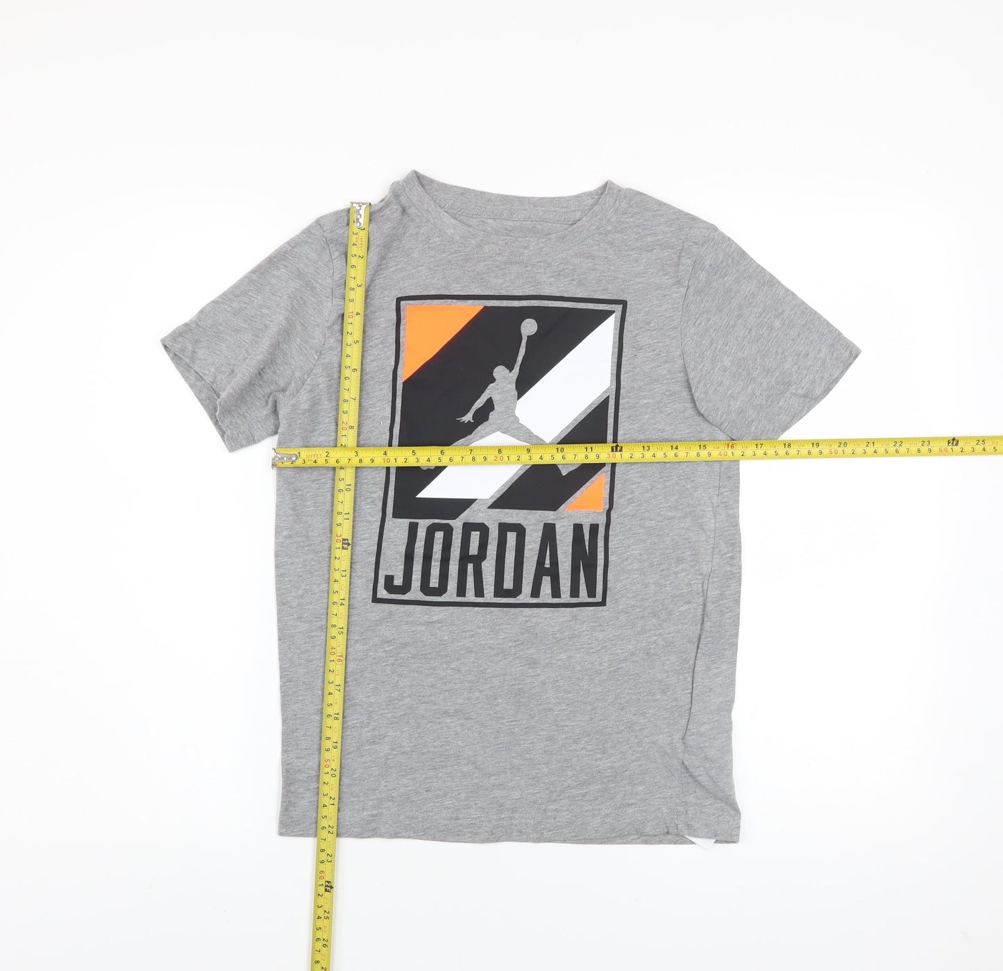 Jordan Boys Grey Graphic Print Short Sleeve Crew Neck T-Shirt 12-13 Years