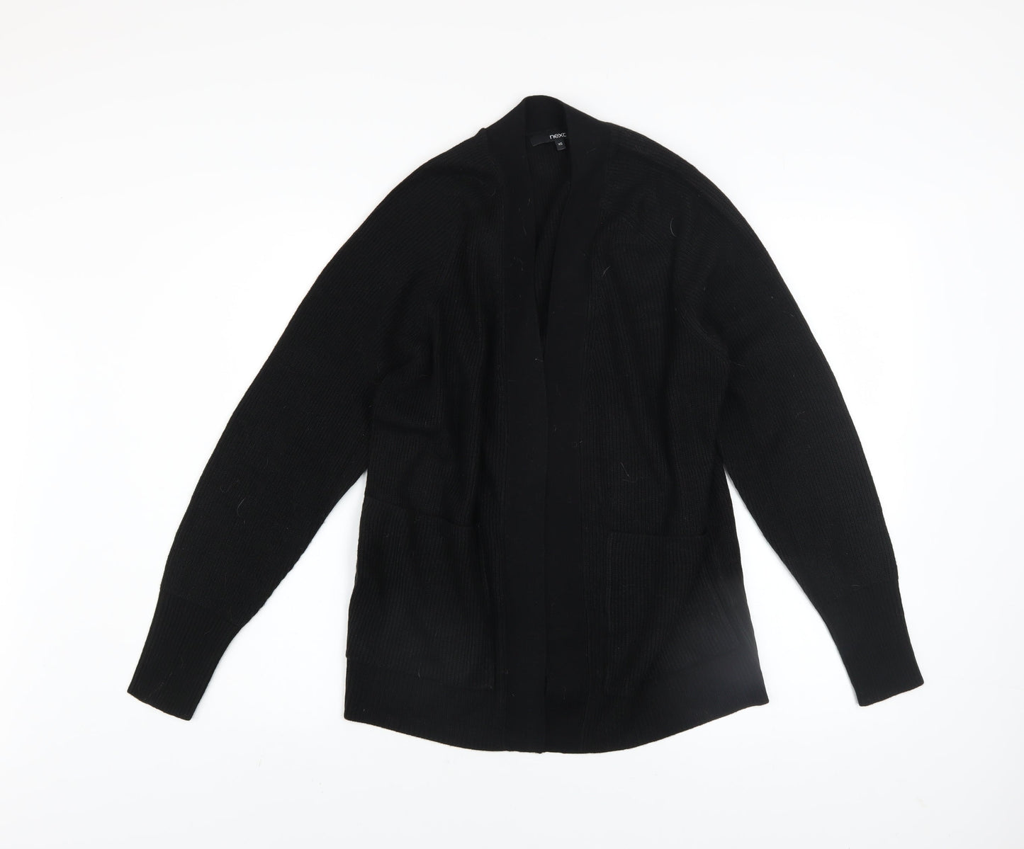 Next Women Black XS Knit Open Front Long Sleeve Cardigan