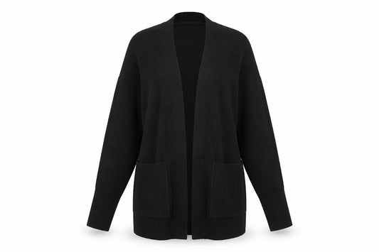 Next Women Black XS Knit Open Front Long Sleeve Cardigan