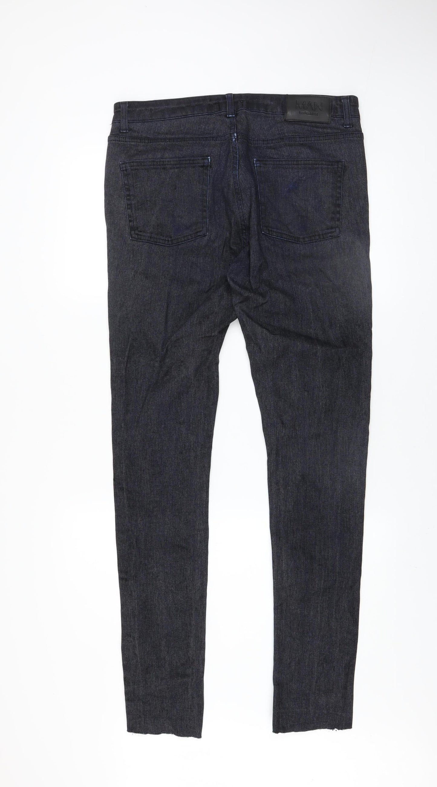 boohooMAN Men's Blue Skinny Fit Denim Jeans Size 34 Slim Fit
