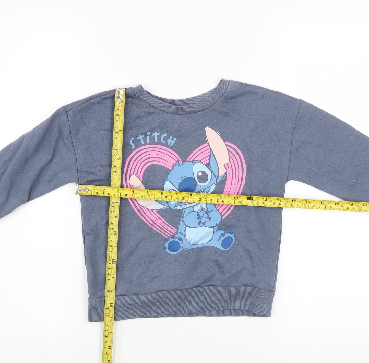Disney at Primark Girls Blue Stitch Sweatshirt 5-6 Years Pullover