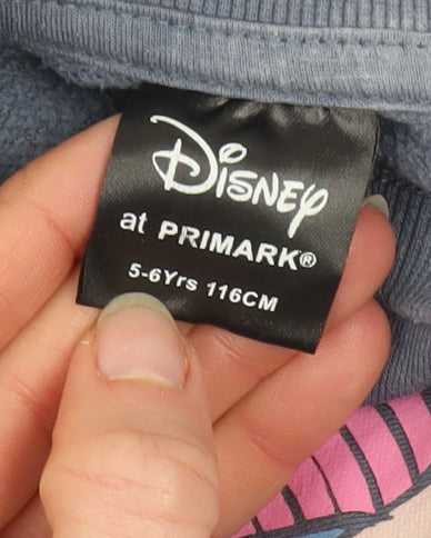 Disney at Primark Girls Blue Stitch Sweatshirt 5-6 Years Pullover