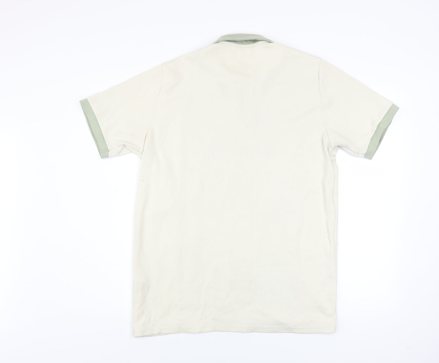 boohooMAN Men's Green Colourblock Zip Polo Shirt Size L