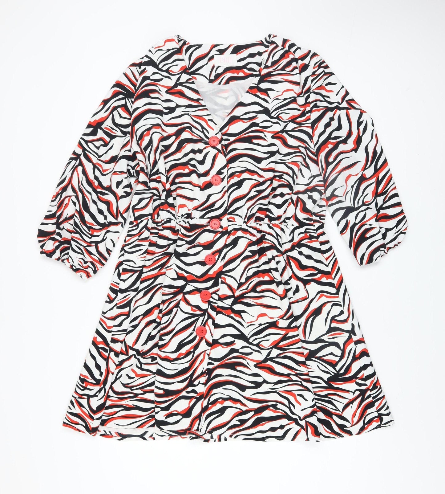 Savida Womens Multicoloured Animal Print A-Line Knee Length Dress Size 16