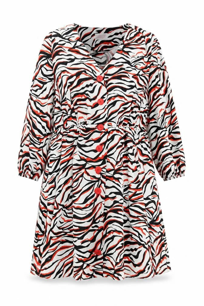 Savida Womens Multicoloured Animal Print A-Line Knee Length Dress Size 16