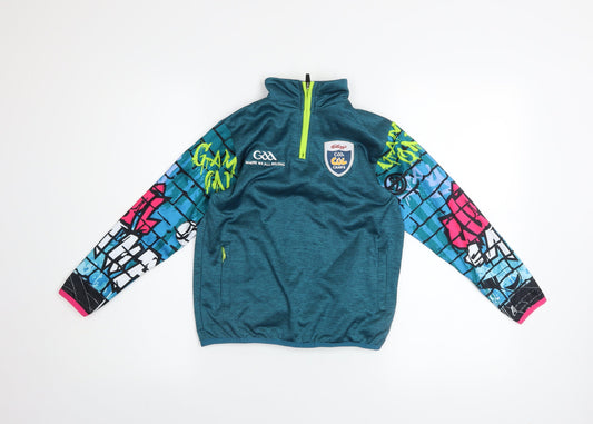 Azzurri Boys Blue Graphic 1/4 Zip Pullover Sweatshirt 2 Years