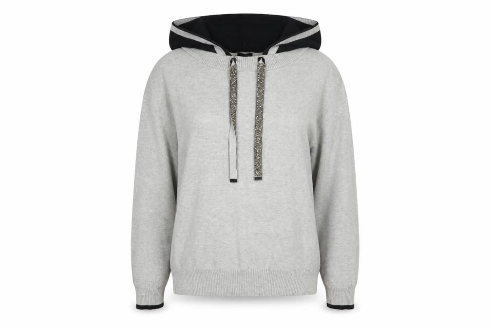 River Island Women Grey Sparkle Drawstring Hoodie Size 6