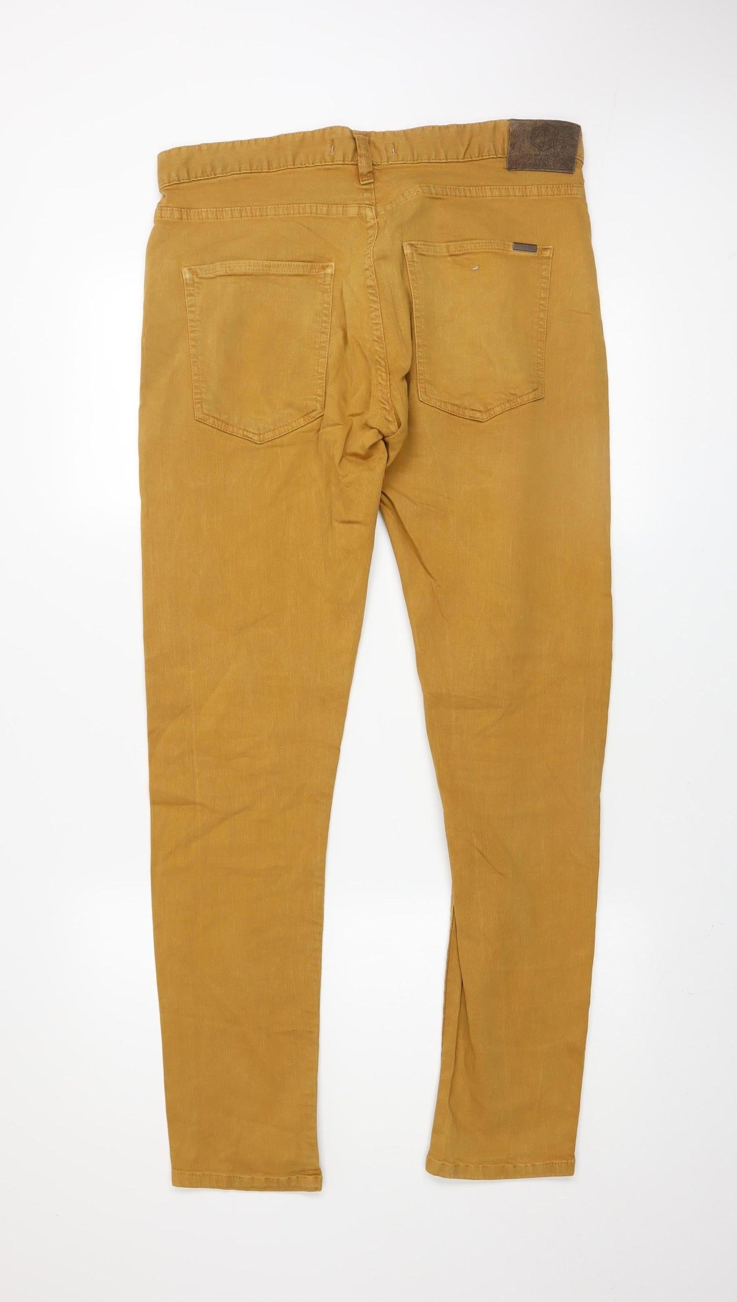 Zara Man Men's Brown 32 Slim Fit Chino Trousers Casual Cotton