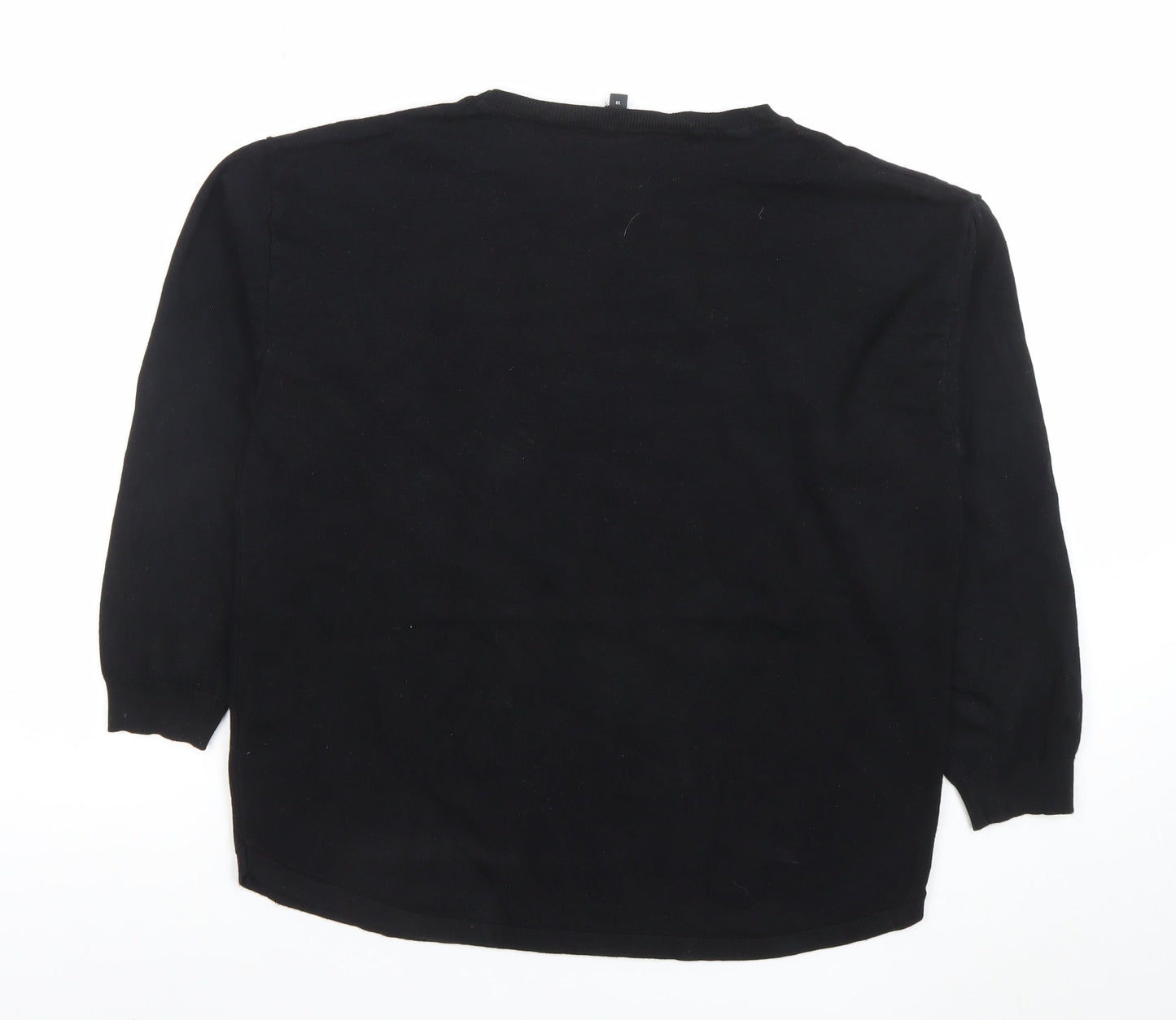 Bonmarche Women’s Black Beaded Long Sleeve Knit Top Size 18