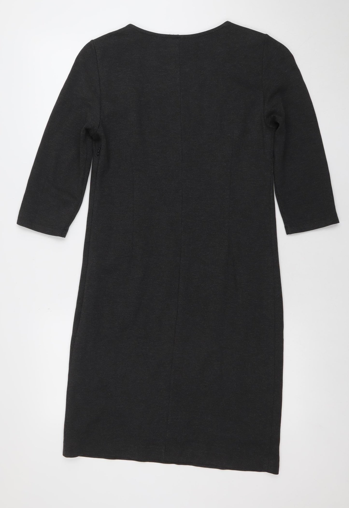 Olsen Women Black Size 10 Shift Knee Length 3/4 Sleeve Dress