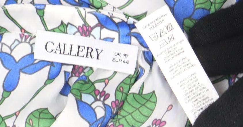 Gallery Women’s Multicoloured Floral Long Sleeve Tunic Blouse Size 16