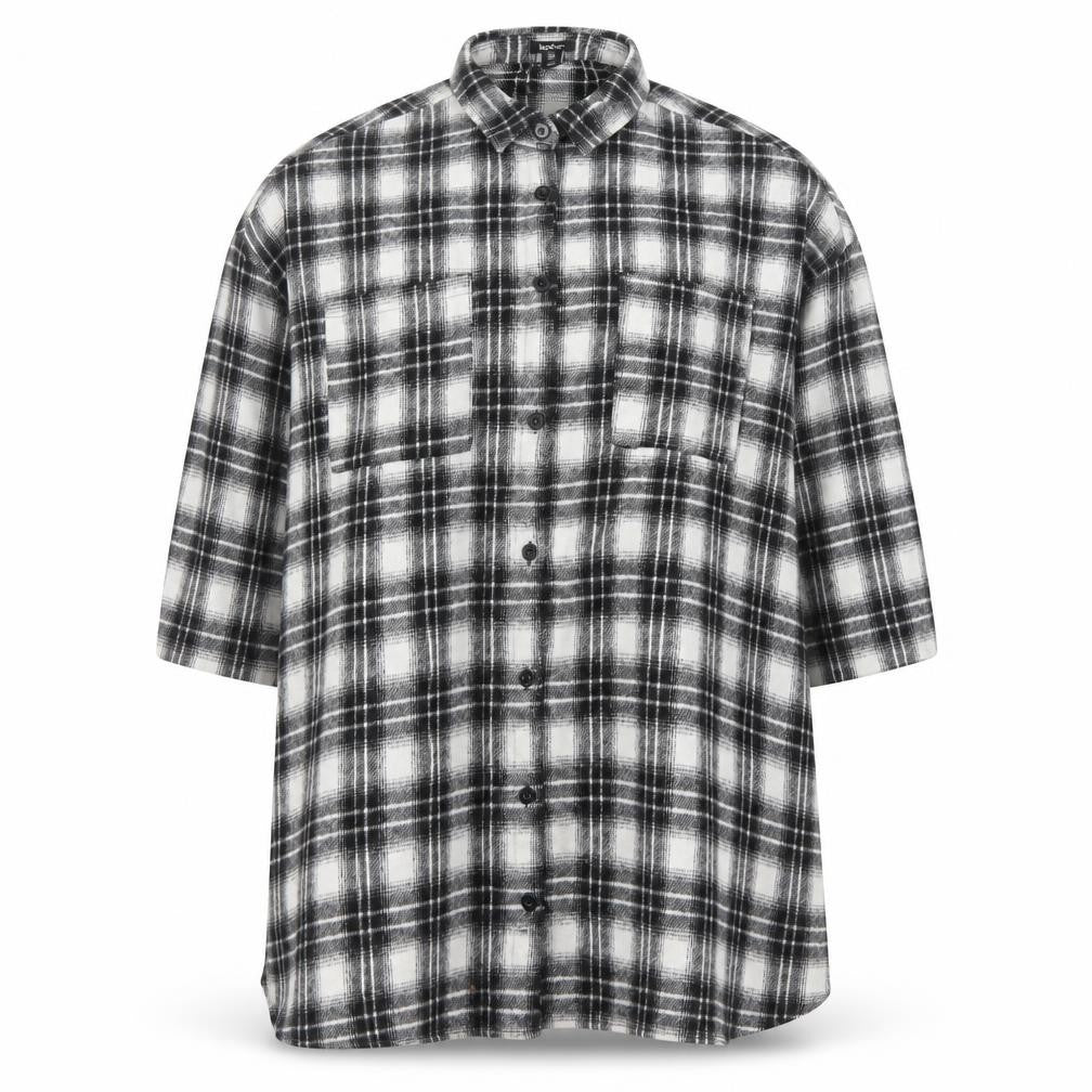 Boohoo Womens Black Check 3/4 Sleeve Shirt Dress Size 10