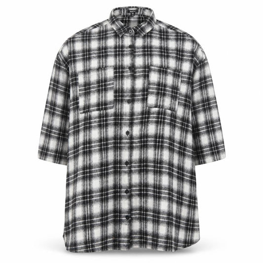 Boohoo Womens Black Check 3/4 Sleeve Shirt Dress Size 10
