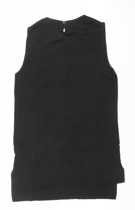 Mango Women’s Black Sleeveless Blouse XS Woven Crew Neck
