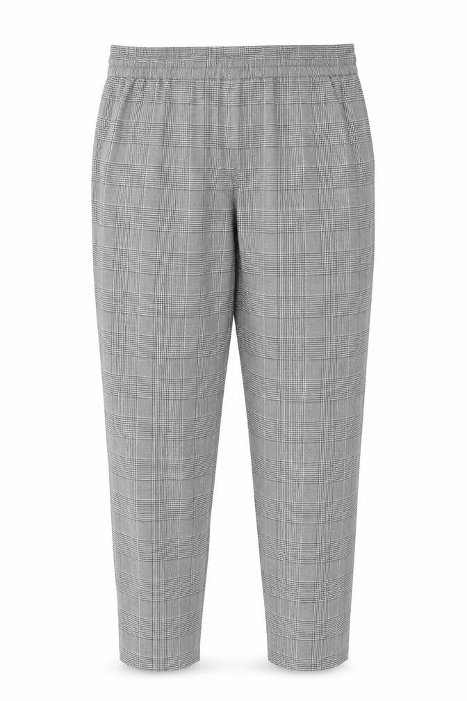 Vero Moda Women Grey Check Chino Trousers L Regular Fit