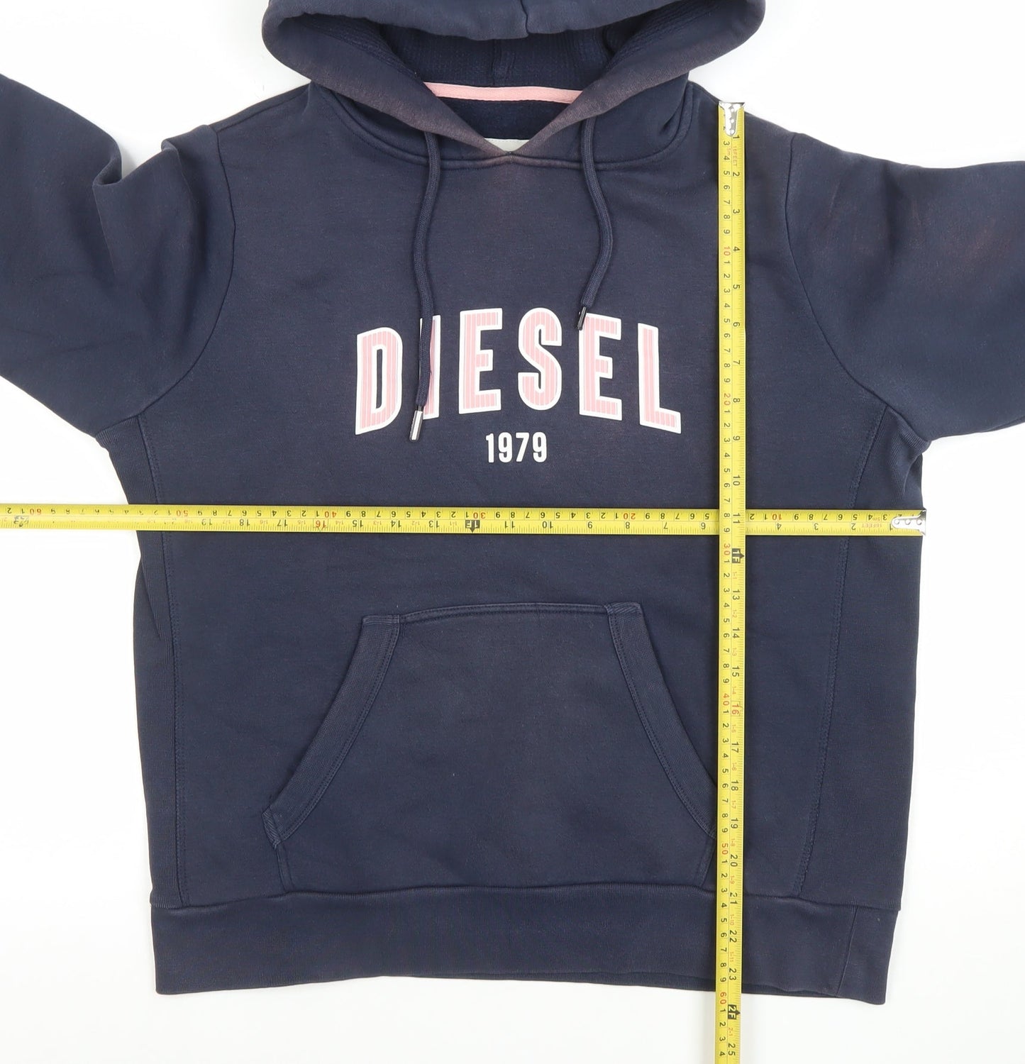 Diesel Women’s Navy Pullover Hoodie Medium Cotton Blend Authentic Logo