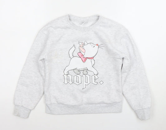 Disney Girls Grey Marie Aristocats Pullover Sweatshirt 8 Years