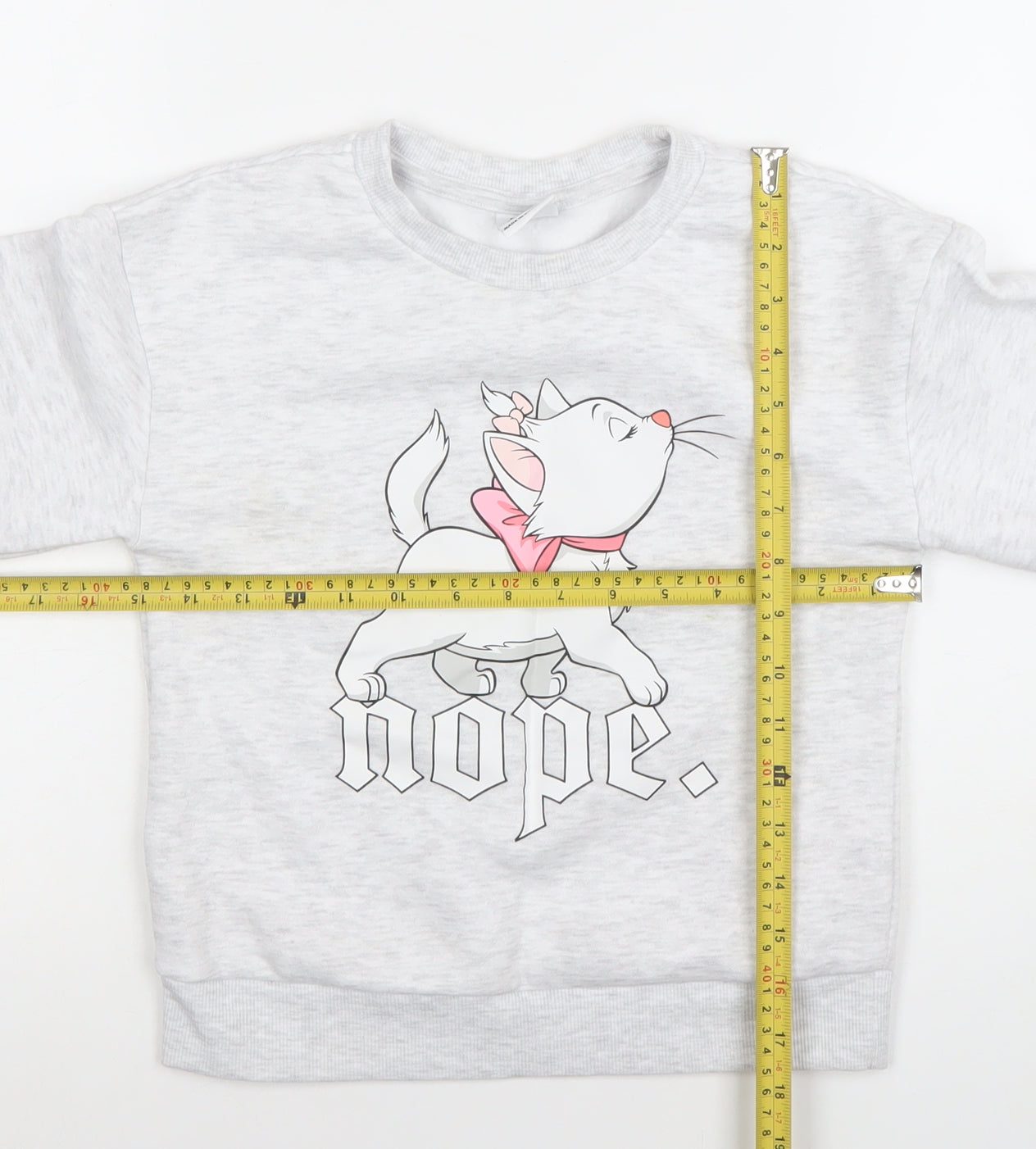 Disney Girls Grey Marie Aristocats Pullover Sweatshirt 8 Years