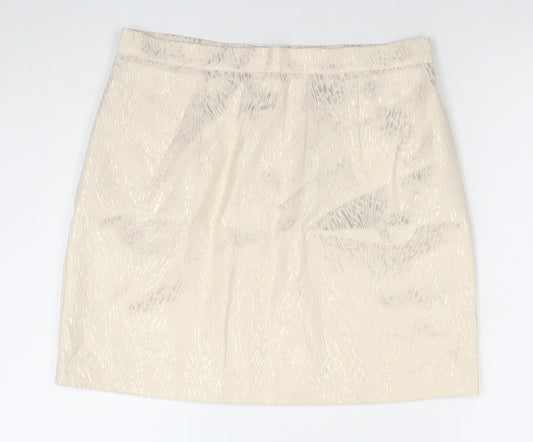 River Island Women’s Beige Size 12 Pencil Jacquard Skirt