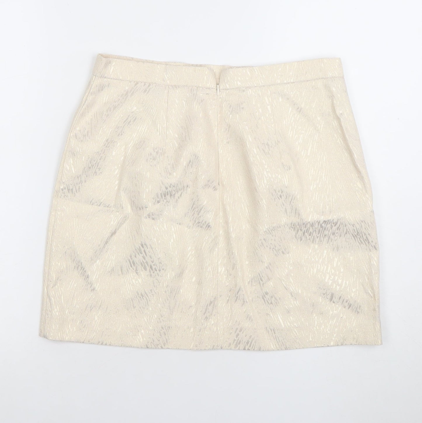 River Island Women’s Beige Size 12 Pencil Jacquard Skirt