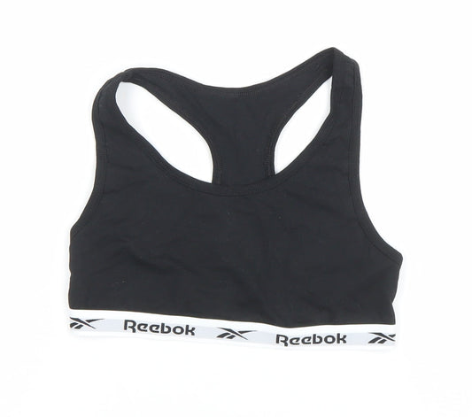 Reebok Girls Black M Sports Crop Tank Top Gym Training Activewear