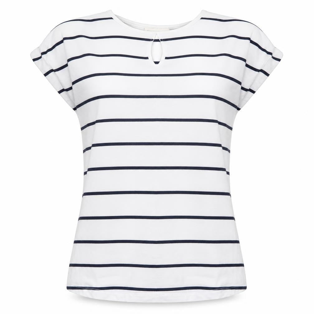 JoJo Maman Bébé Women’s White Navy Striped Maternity T-Shirt M