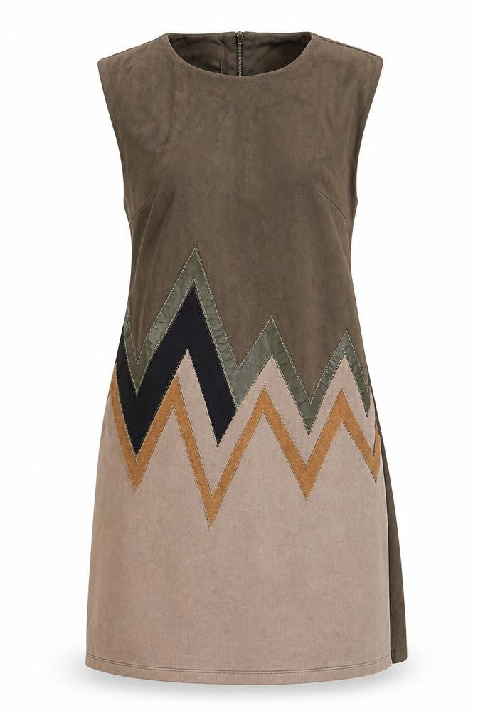 Stella Morgan Women’s Brown Chevron Shift Dress Size 12