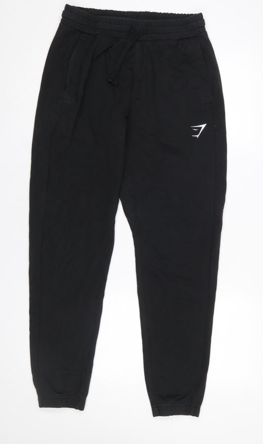Gymshark Women Black Jogger Trousers S Elastic Waist Comfy Fit