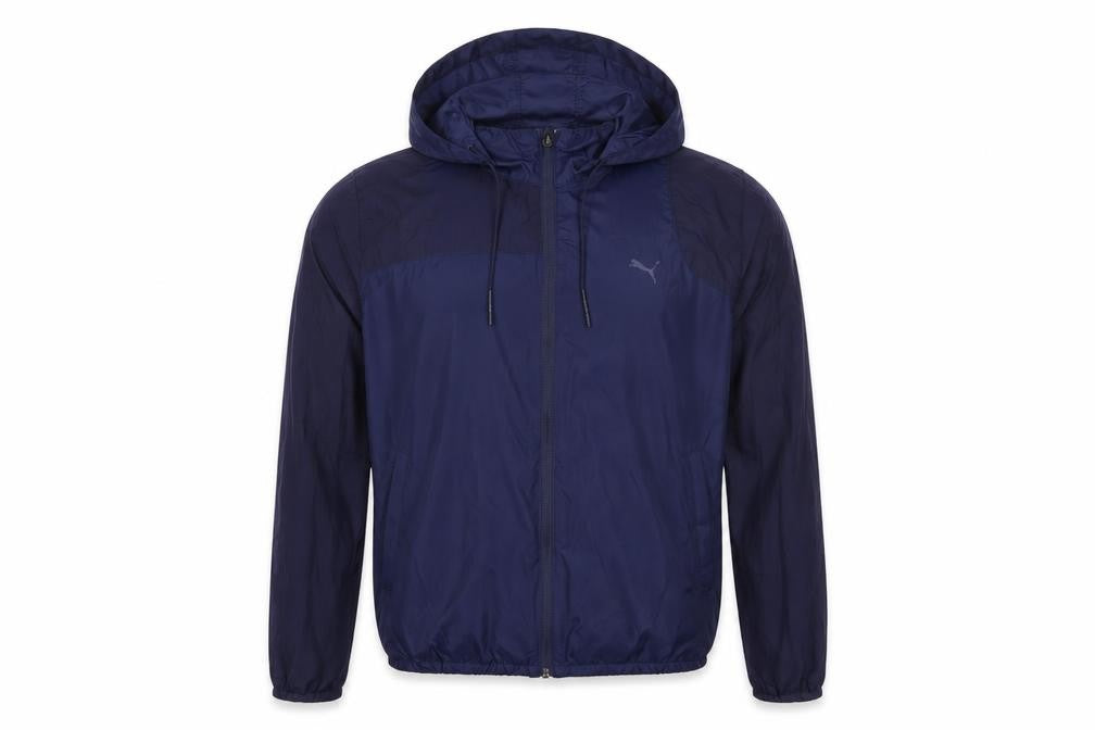Puma Men's Blue M Windbreaker Hooded Lightweight Jacket