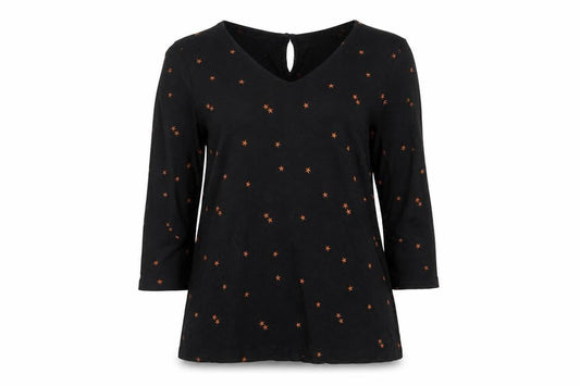 FatFace Women’s Black Embroidered Star Tunic Blouse Size 12