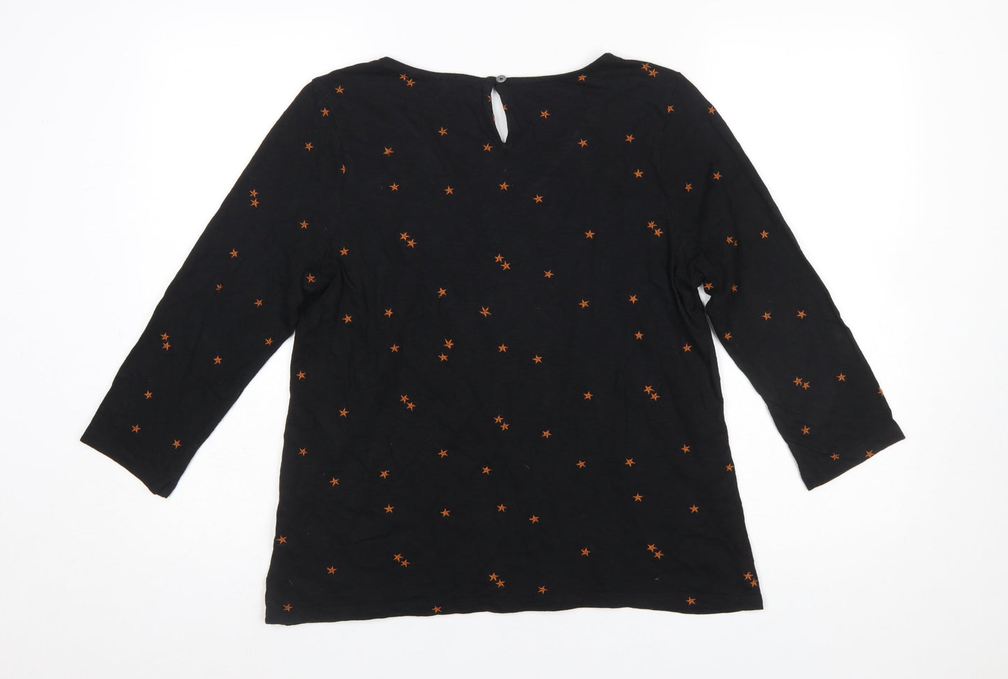 Fat Face Women’s Black Embroidered Star Tunic Blouse Size 12