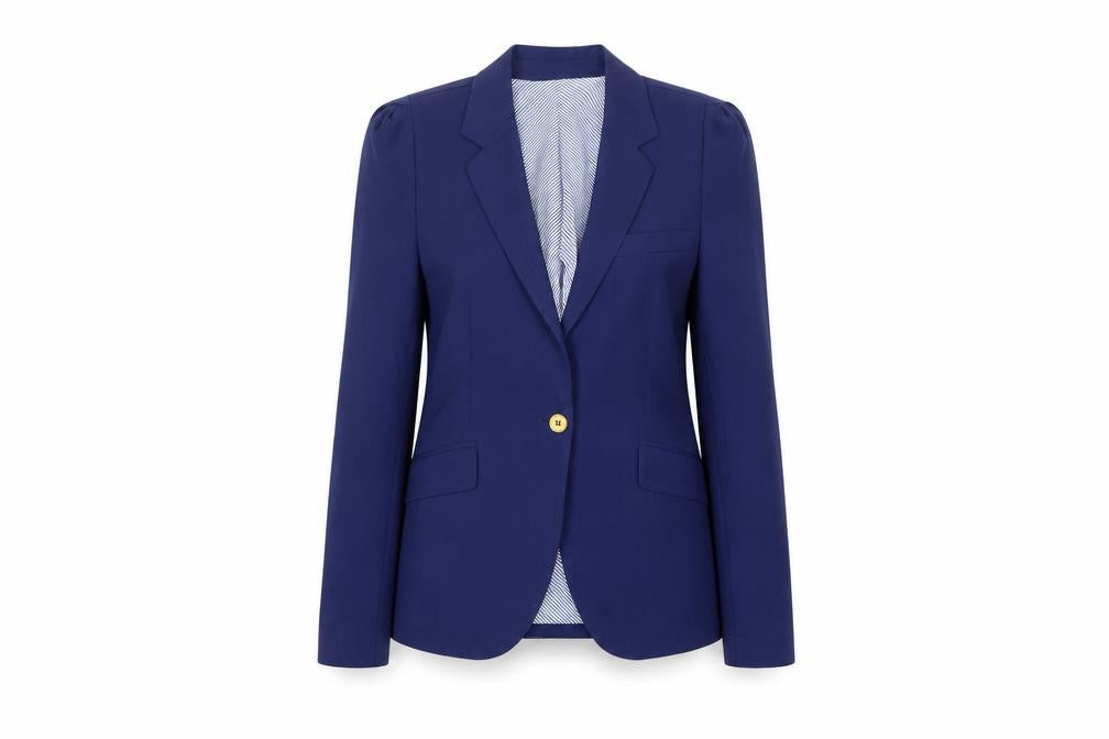 Zara Woman Blue Wool Single-Breasted Blazer XS Women’s Smart Jacket