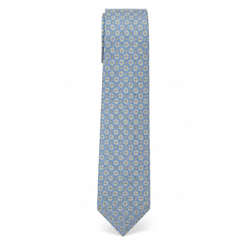 Cgosun Men's Blue Geometric 100% Silk Tie - Excellent Condition