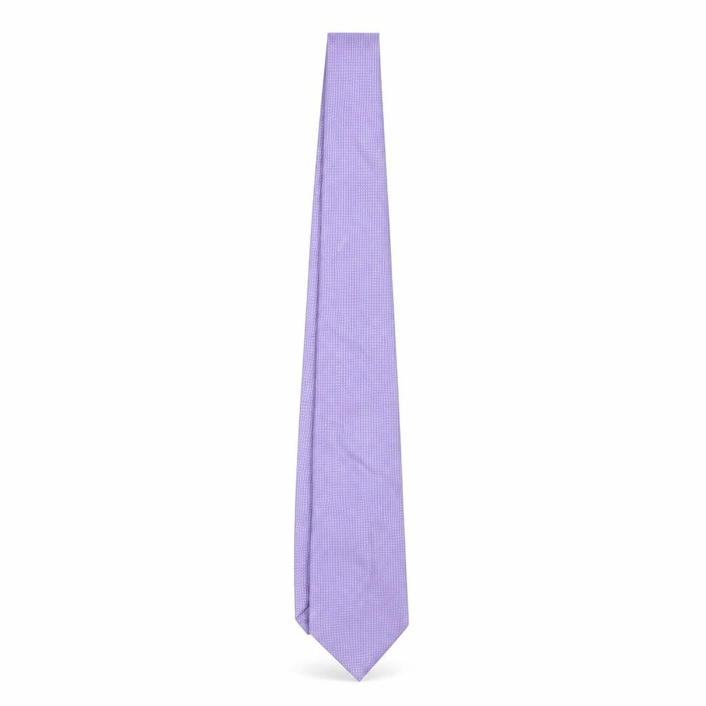 Luciano Versi Men’s Purple Silk Tie Geometric Pattern Slim Style