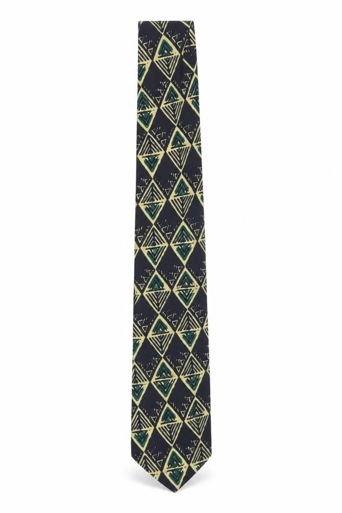 Charles of London Men's Blue Geometric Tie - 100% Polyester, One Size