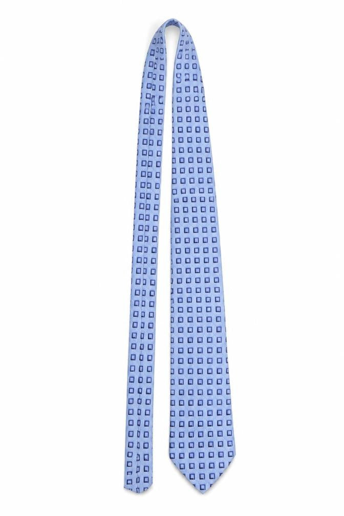 Van Heusen Men's Blue Geometric Silk Tie