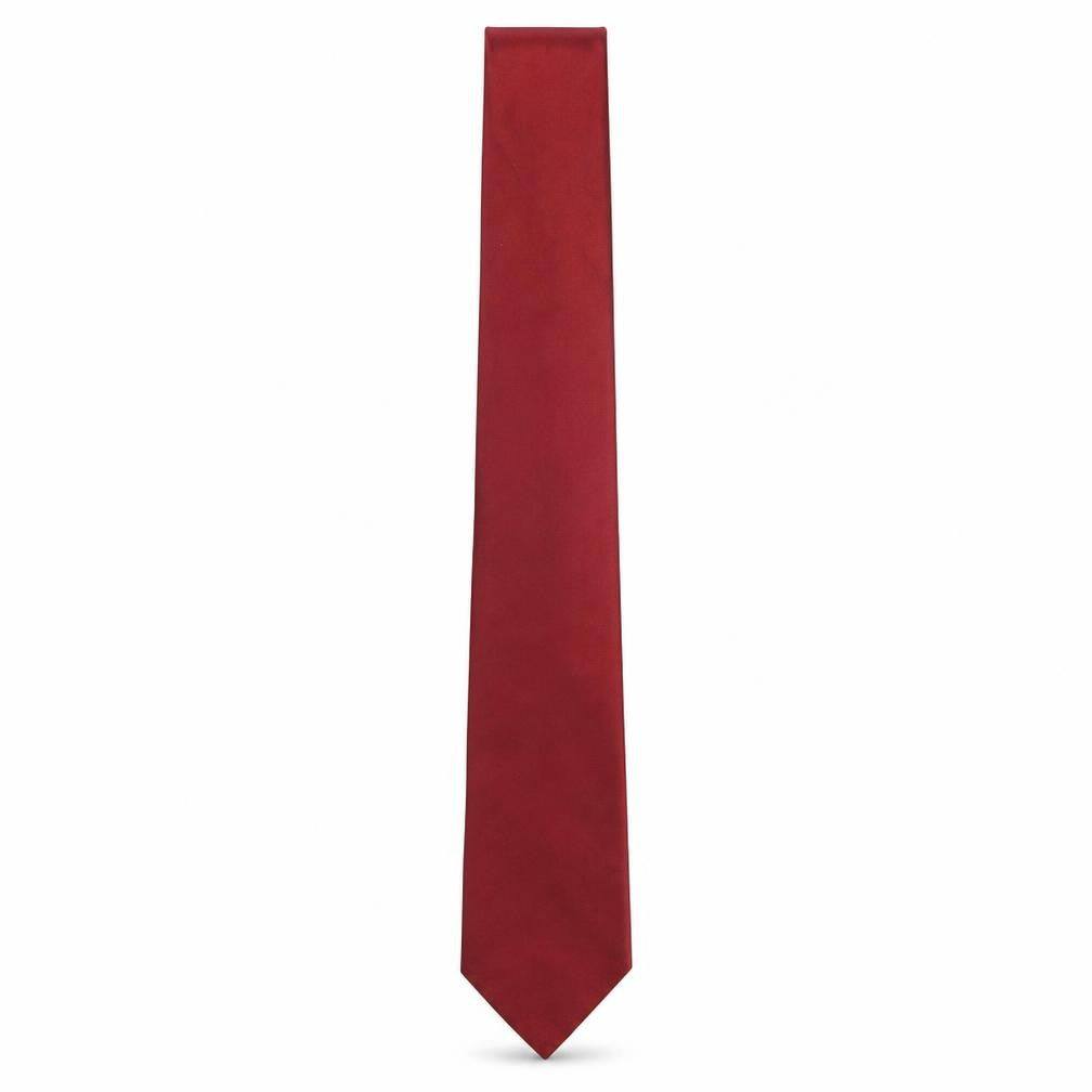 Tie Rack Men's Red 100% Silk Slim Tie Classic Pointed Style